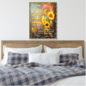 お母さんプレゼントお嬢さん毛布ひまわり キャンバスプリント (インサイチュ (寝室))