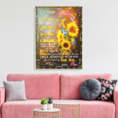 お母さんプレゼントお嬢さん毛布ひまわり キャンバスプリント (インサイチュ (リビング))