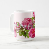 お母さんマグありがとう – 金の女の子 コーヒーマグカップ (正面左)