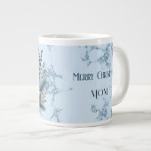 お母さんメリークリスマスブルーキャンドル専門マグカップ ジャンボコーヒーマグカップ (正面右)