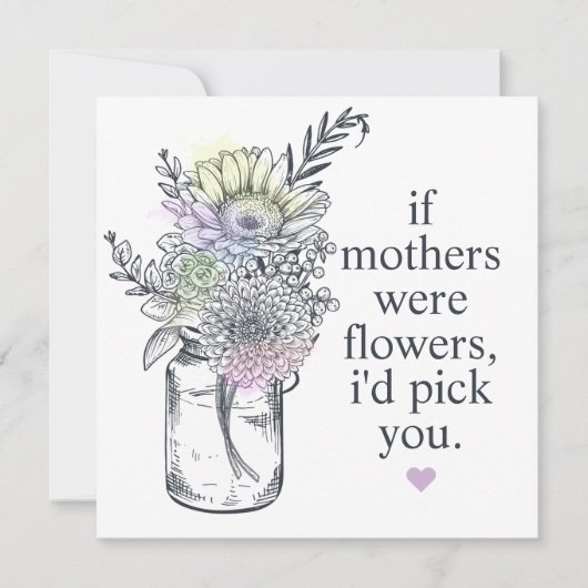 お母さんワイルドフラワーズメイソン瓶を選ぶわ シーズンカード (正面)