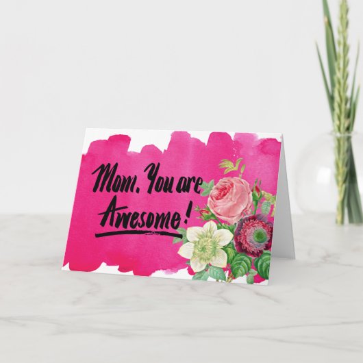 お母さんヴィンテージ素晴らしボタニー書 カード (正面)