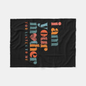 お母さんヴィンテージ聞よ母 フリースブランケット (正面(横))