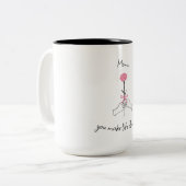 「お母さん人生の花を作る」 – かわいいミニマリストマグカップ ツートーンマグカップ (正面左)