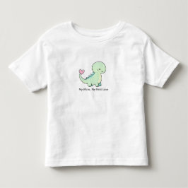 お母さん僕の初めての恋かわいい恐竜の子供服Tシャツ トドラーTシャツ