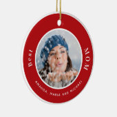 お母さん写真の赤い白い名前 セラミックオーナメント (右)