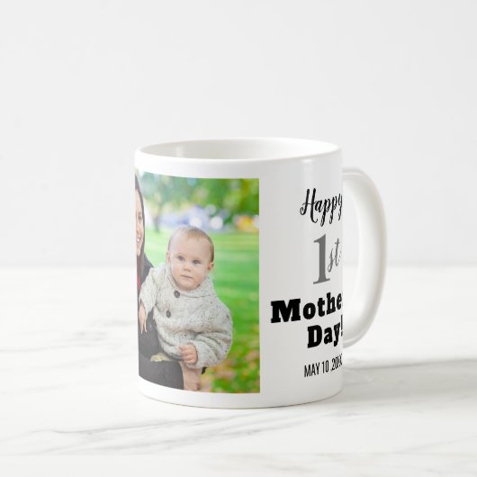 お母さん初めてのお母さ最高のんの日の写真 コーヒーマグカップ (正面右)
