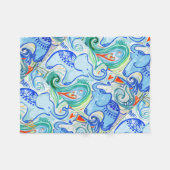 お母さん及びベビーのインドゾウ毛布 フリースブランケット (正面(横))