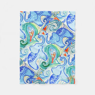 お母さん及びベビーのインドゾウ毛布 フリースブランケット