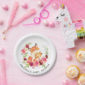 お母さん及びベビーのキツネの女の子のベビーシャワー7"プレート ペーパープレート (パーティー)