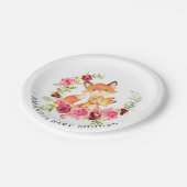 お母さん及びベビーのキツネの女の子のベビーシャワー7"プレート ペーパープレート (アングル)