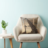 お母さん及びベビーのキリン、Earthtoneの装飾用クッション クッション (椅子)