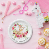 お母さん及びベビーのシカの女の子のベビーシャワー7"プレート ペーパープレート (パーティー)