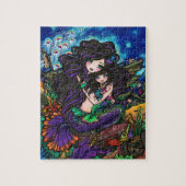 お母さん及びベビーの人魚のファンタジーの海洋の芸術のパズル ジグソーパズル (縦)