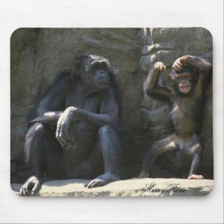 お母さん及びベビー猿 マウスパッド