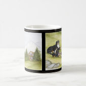 お母さん及び子犬 コーヒーマグカップ (中央)