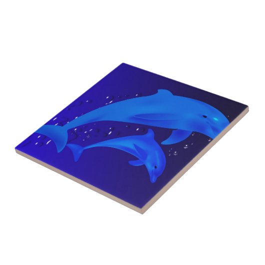 お母さん及び息子のイルカ タイル (側面)