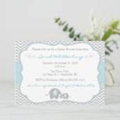 お母さん及び私象のシェブロンのベビーシャワーの招待状 招待状 (スタンド正面)