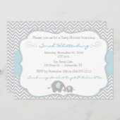 お母さん及び私象のシェブロンのベビーシャワーの招待状 招待状 (正面/裏面)