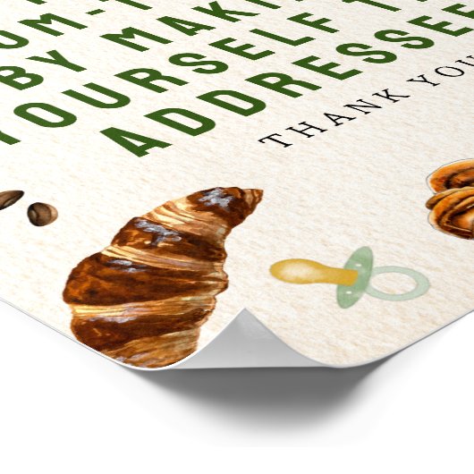 お母さん名詞紙の赤ちゃんシャワー ポスター (角)