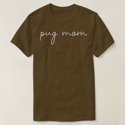 お母さん向けのかわいいパグアート愛犬パピパグ Tシャツ (デザイン正面)