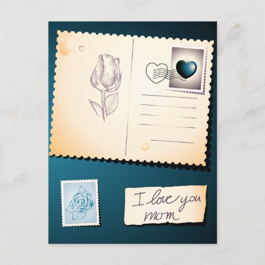 お母さん大好きよ葉書 ポストカード (正面)