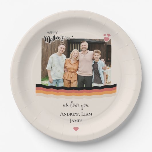 お母さん大好き幸せな日 ペーパープレート (正面)