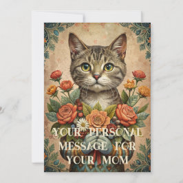 お母さん大好き – お母さんの日猫お花 シーズンカード