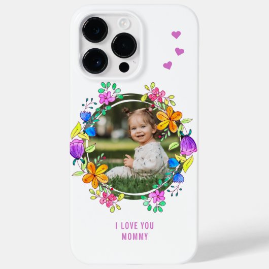 お母さん大好き カラフルな花のフォトモダン Case-Mate iPhoneケース (裏面)