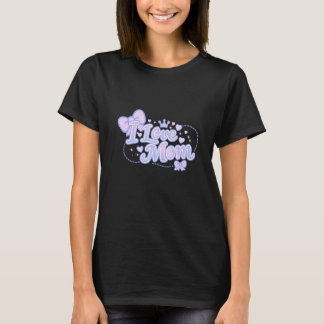 お母さん大好き パステルかわいいデザイン Tシャツ