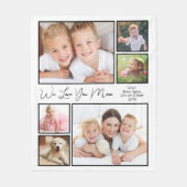 お母さん好きコラージュ フリースブランケット (正面)