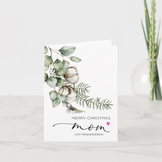 お母さん娘さんのお母さん、クリスマスおめでとう カード (正面)