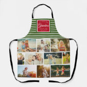お母さん家族の写真コラージュクリスマス エプロン (正面)