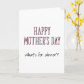 お母さん幸せな日、夕食は何おもしろいだ？ カード (黄色い花)
