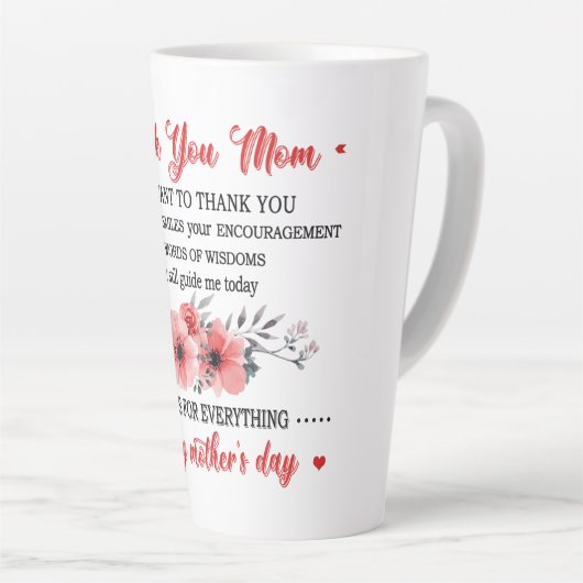 お母さん幸せな母の日 カフェラテマグ (右アングル)