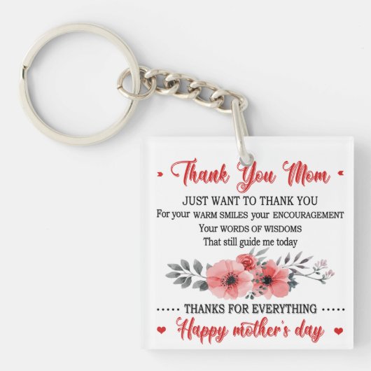 お母さん幸せな母の日 キーホルダー (正面)