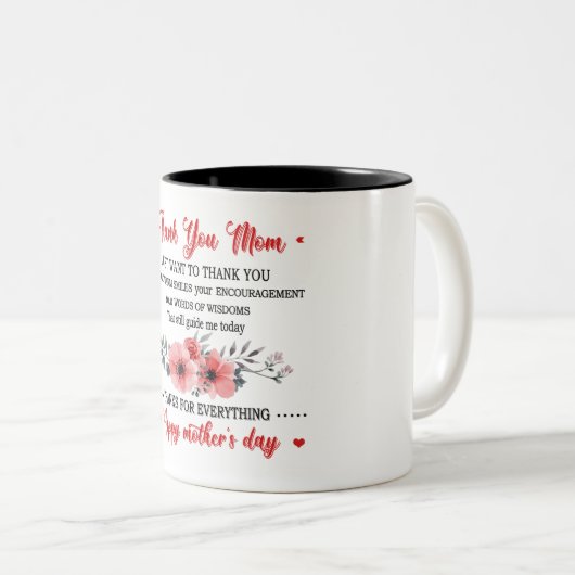 お母さん幸せな母の日 ツートーンマグカップ (正面右)