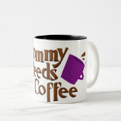 お母さん必要性コーヒーロゴ ツートーンマグカップ (正面右)
