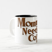 お母さん必要性コーヒーロゴ ツートーンマグカップ (正面左)