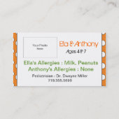 お母さん情報カード コーリングカード (裏面)