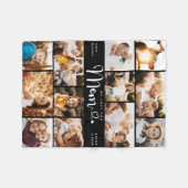 お母さん愛するハートモダンPhoto Collage Fleec フリースブランケット (正面(横))