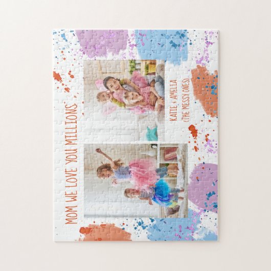 お母さん愛する水彩芸術攻撃2写真 ジグソーパズル (縦)