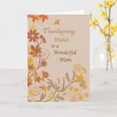 お母さん感謝祭紅葉と花 カード (黄色い花)