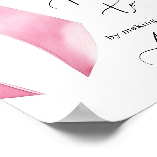 お母さん救済がエンベロ忙しープに向かってピンクの弓 ポスター (角)