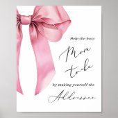 お母さん救済がエンベロ忙しープに向かってピンクの弓 ポスター (正面)