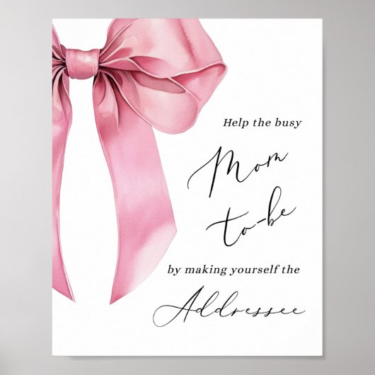 お母さん救済がエンベロ忙しープに向かってピンクの弓 ポスター (正面)