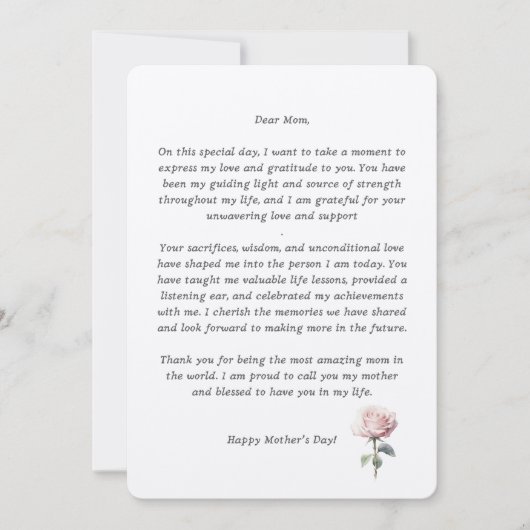 お母さん文字おめでとう母の日 サンキューカード (正面)