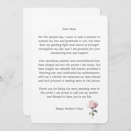 お母さん文字おめでとう母の日 サンキューカード (正面/裏面)