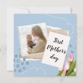 お母さん最初の母の日花写真グリーティング シーズンカード (正面)