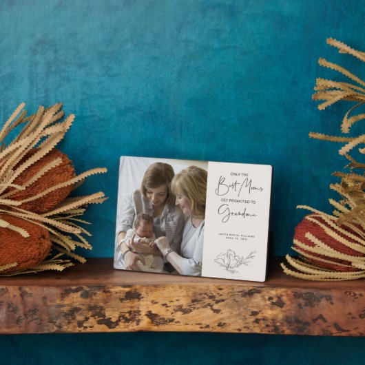 お母さん最高のだけがおばあちゃんの写真に昇進 フォトプラーク (側面)